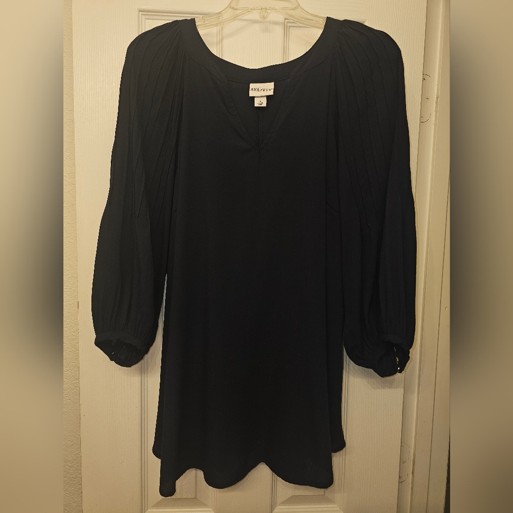 Ava & Viv Women's Navy Blouse